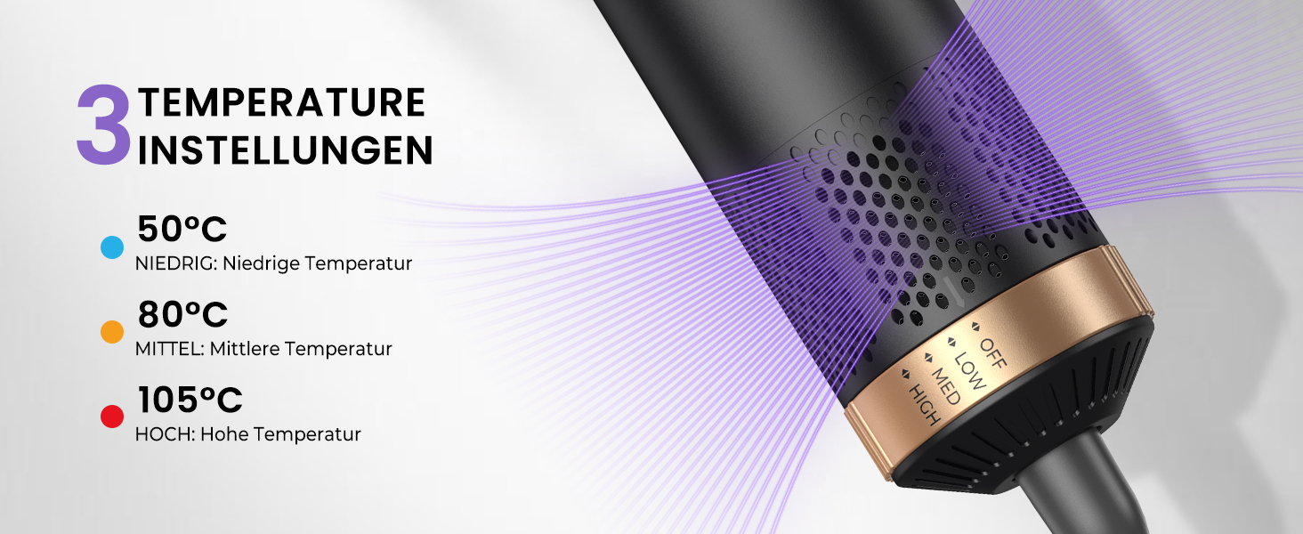 Mogawave Airstyler 5-в-1 Pro 1000W: Фен-щітка, стайлер для волосся з іонізацією (чорний)