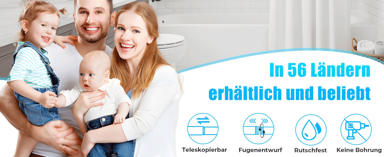 Набір з 2 штук штанги для карниза без свердління, 76-165 см. Підходить для душу, вікна, кухні, шафи. Чорний колір.