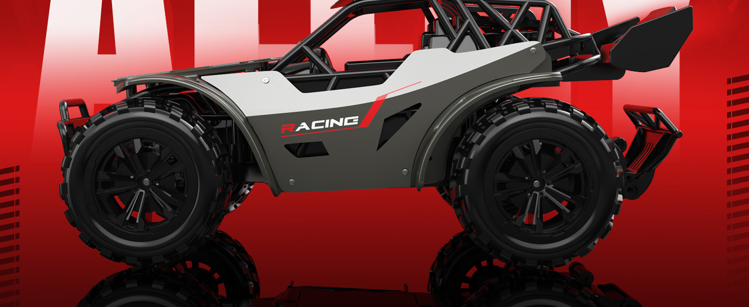 Радіокерований позашляховик 20 км/год, масштаб 1:20, металевий корпус, фари, 2 акумулятори (50 хв), 2.4Ghz, RC автомобіль - іграшка в подарунок