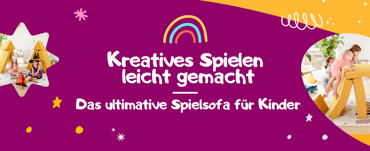Linodino® дитяче ігрове крісло-диван з м'яких кубиків | Дитячий диванчик та куточок для ігор | Кубики для дітей | Сертифікат Oeko-Tex 100 | Бджолиний колір