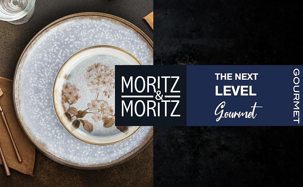 Набір посуду Moritz & Moritz BLOSSOM на 6 осіб (18 предметів) - Елегантний сервіз з високоякісного порцеляну з квітковим дизайном. Включає: 6 великих тарілок, 6 десертних тарілок, 6 супових тарілок
