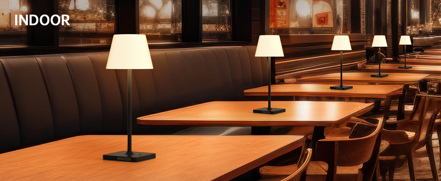 LED лампа настільна акумуляторна бездротова, диммувана, з сенсором, 4000mAh, з функцією павербанку, IP44, вологозахищена, для дому та вулиці (чорна)