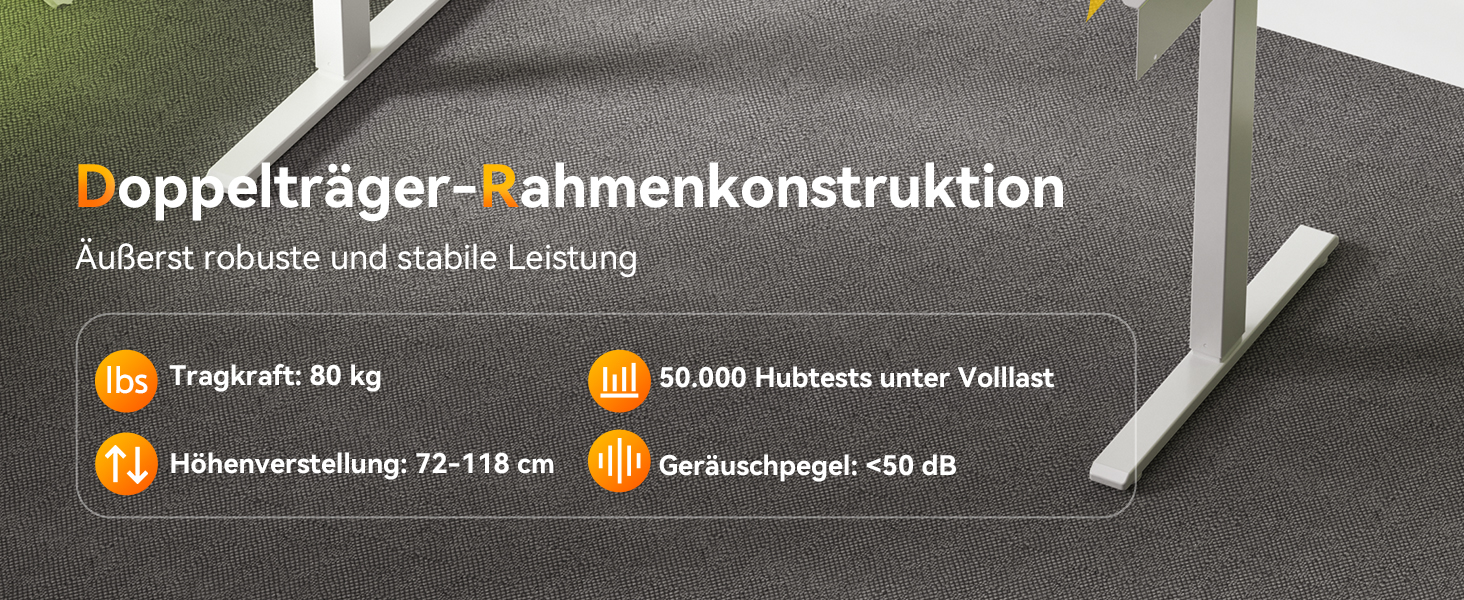 Регульований за висотою стіл WALKINGDESK з електроприводом, 160x60 см. Стіл для дому та офісу з висувними ящиками та підставкою для клавіатури, білий