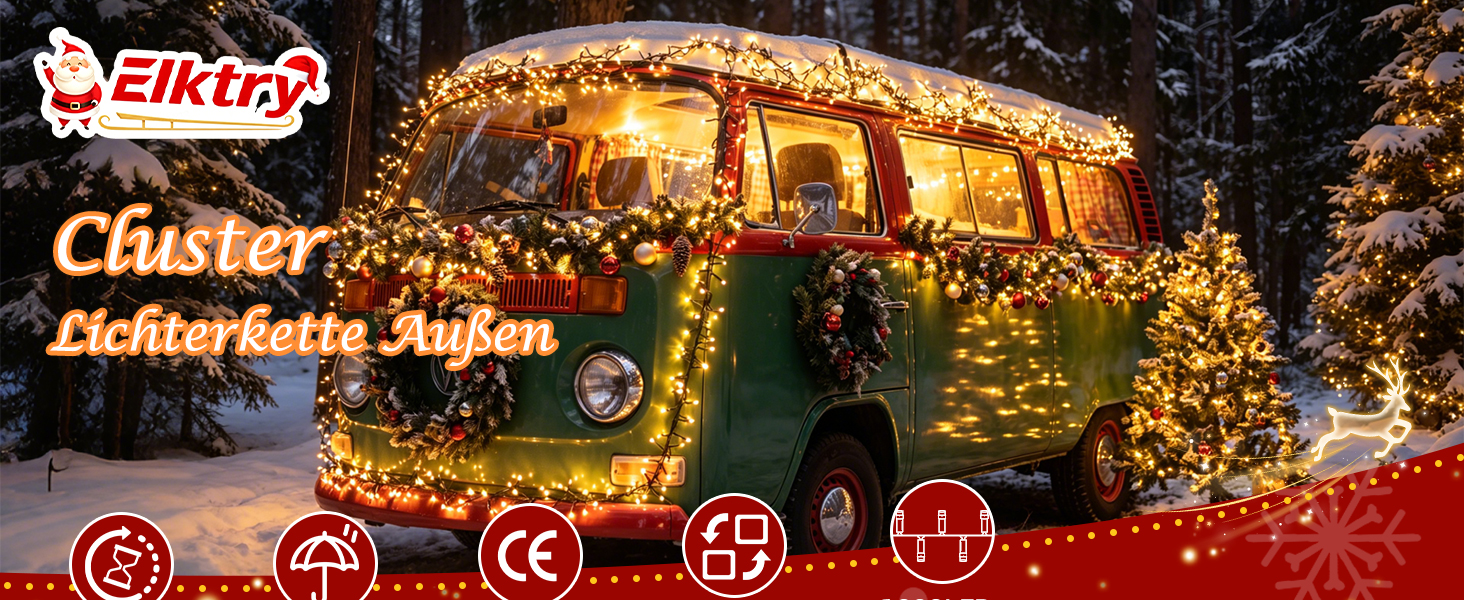 Світлодіодна гірлянда вулична LED (10м, 1000 світлодіодів), теплий білий колір, 8 режимів роботи з функцією пам'яті