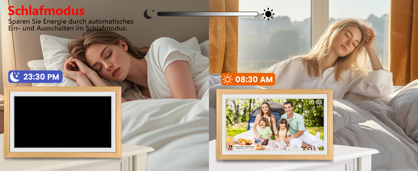 Цифровий фоторамка FRAMEO 21.5 дюймів з IPS LCD сенсорним екраном, Wi-Fi, 32 GB, USB/SD розширення, Auto-Rotate, для кріплення на стіну, жовтий