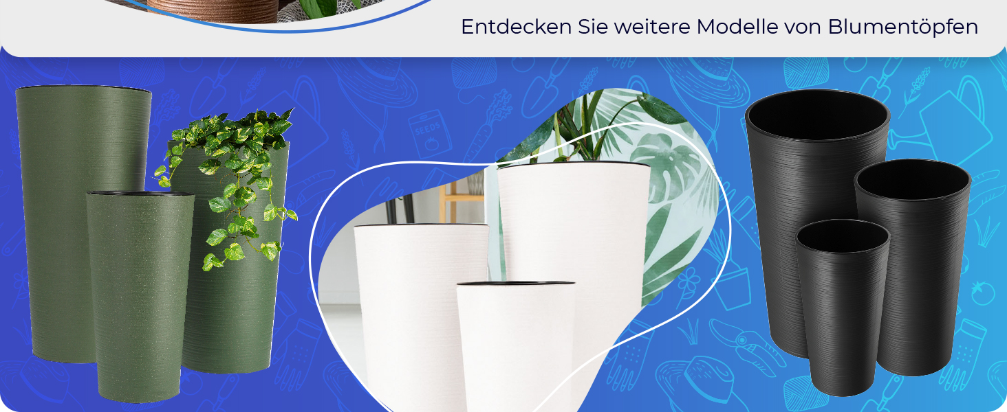 Набір горщиків KADAX (3 шт.) з дерев'яною стружкою, елегантні кашпо з винімною вставкою, захист для квітів (кремовий, 3 шт. - 19,25,30 см)