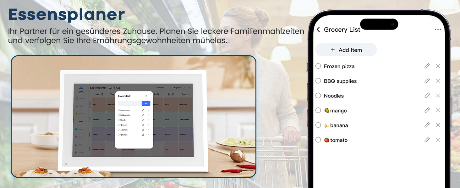 Цифрова фоторамка Frameo 10.1 дюймів WLAN, Full HD IPS сенсорний екран 1280x800, 32ГБ пам'ять, автоматичний поворот, можливість монтажу на стіну, керування через додаток Frameo (Білий)