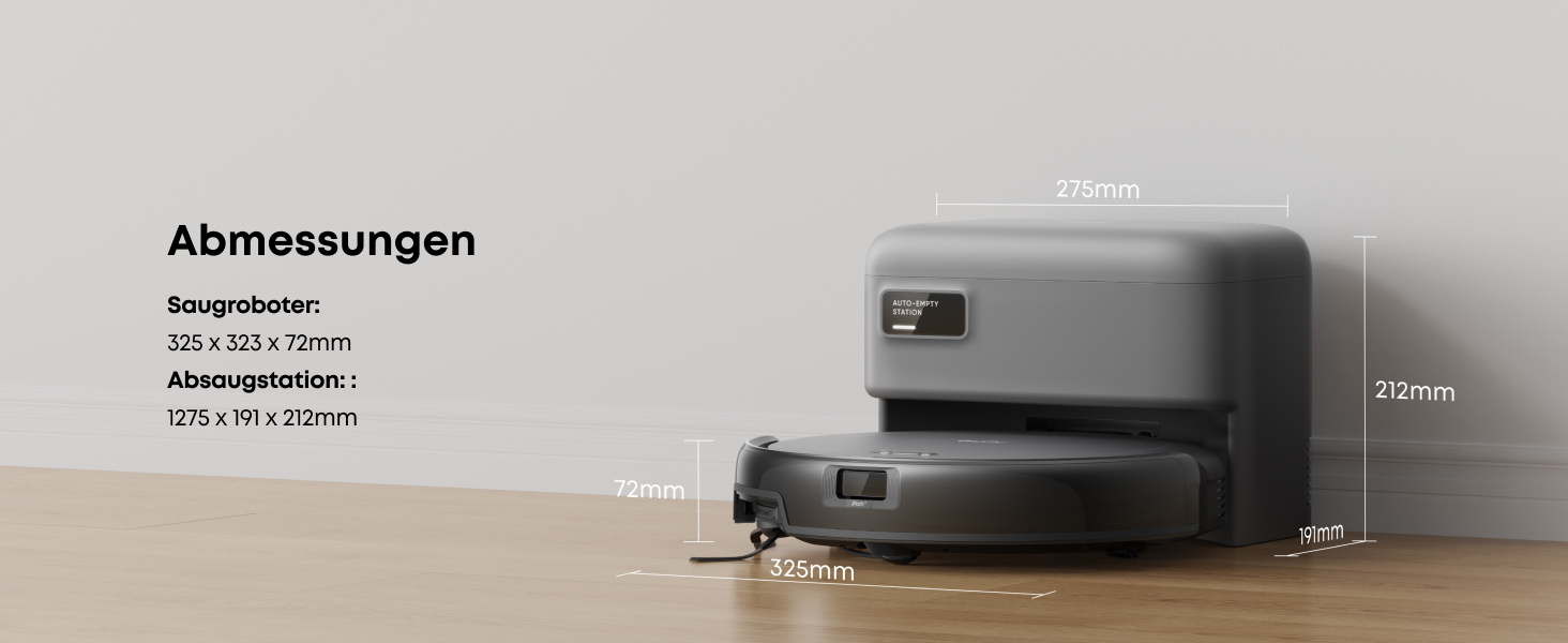 Робот-пилосос eufy C10 з автоматичною станцією самоочищення, 7,3 см, для прибирання килимів, з бічною щіткою для кутів, лазерна та інфрачервона навігація