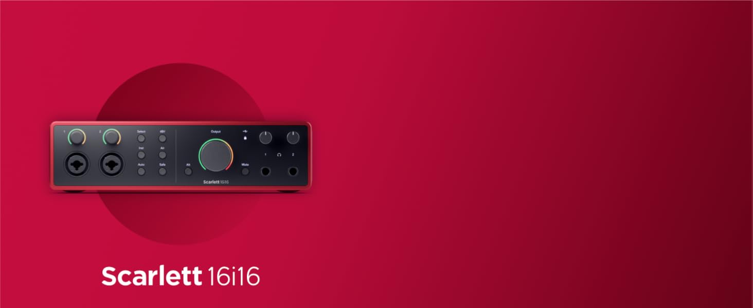 Focusrite Scarlett 4i4 4-го покоління USB Аудіоінтерфейс для гітаристів, вокалістів та музикантів (16 входів/16 виходів) - HiFi студійна якість