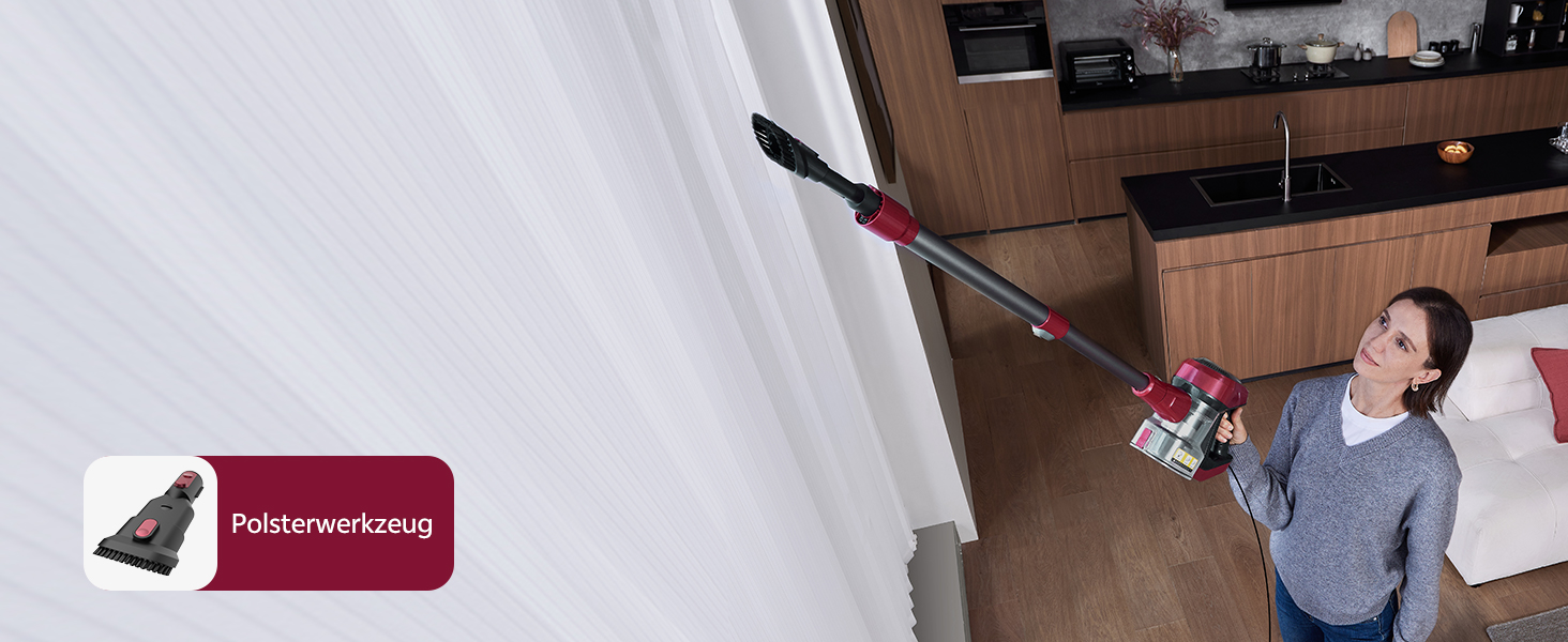 Ручний пилосос Vexilar C8 з кабелем - 600W, 60kPa, 7м кабель, безперешкодна щітка для підлоги, 1.5L безмішковий контейнер для твердих поверхонь, килимів та шерсті тварин