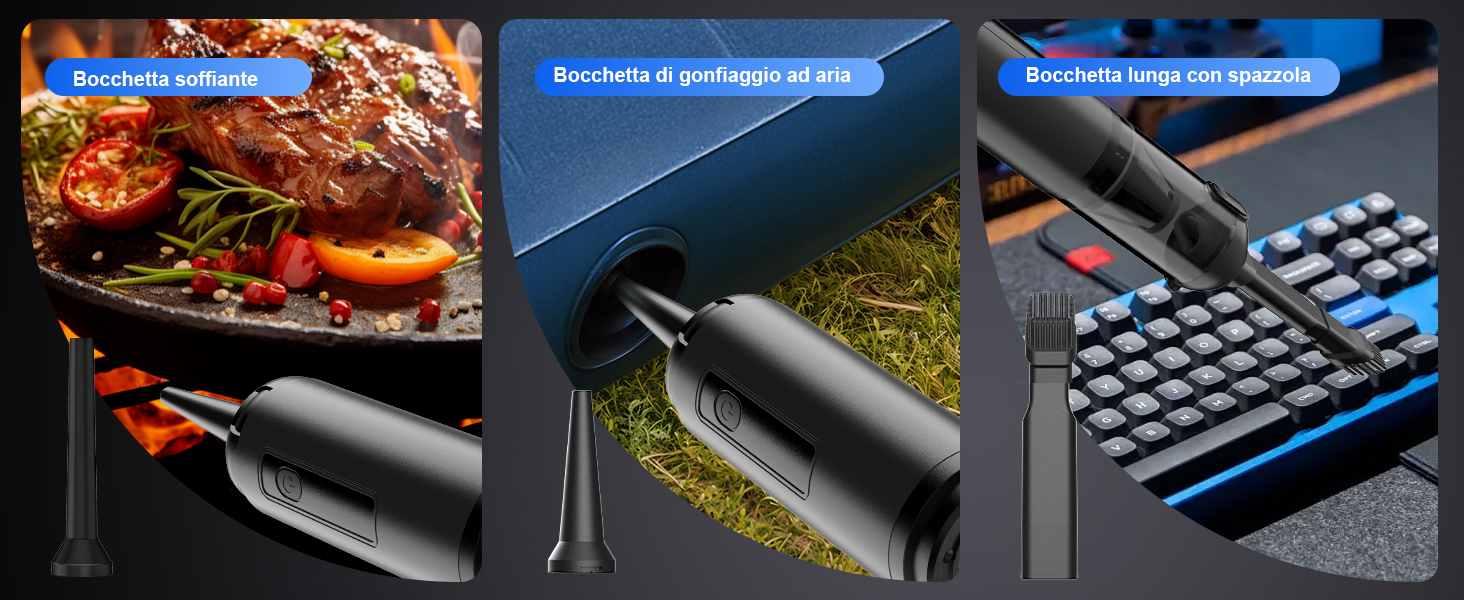 Акумуляторний ручний пилосос для авто та дому 4-в-1, безщітковий мотор 26000Па, 3 режими потужності, з підсвіткою (Сірий)