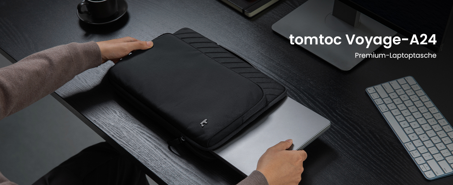 Сумка для ноутбука tomtoc 360° Business для MacBook Air M5 та MacBook Pro 13 дюймів, чорна, преміум-якість