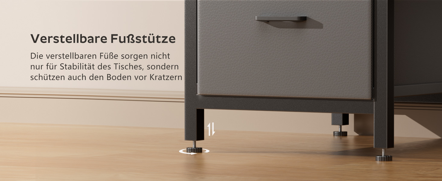 Комп'ютерний стіл HLONONE L-подібний з 3 ящиками для тканини, з полицями та бічною кишеню, для офісу, геймінгу та дому, білий (120 x 80 см, сірий)