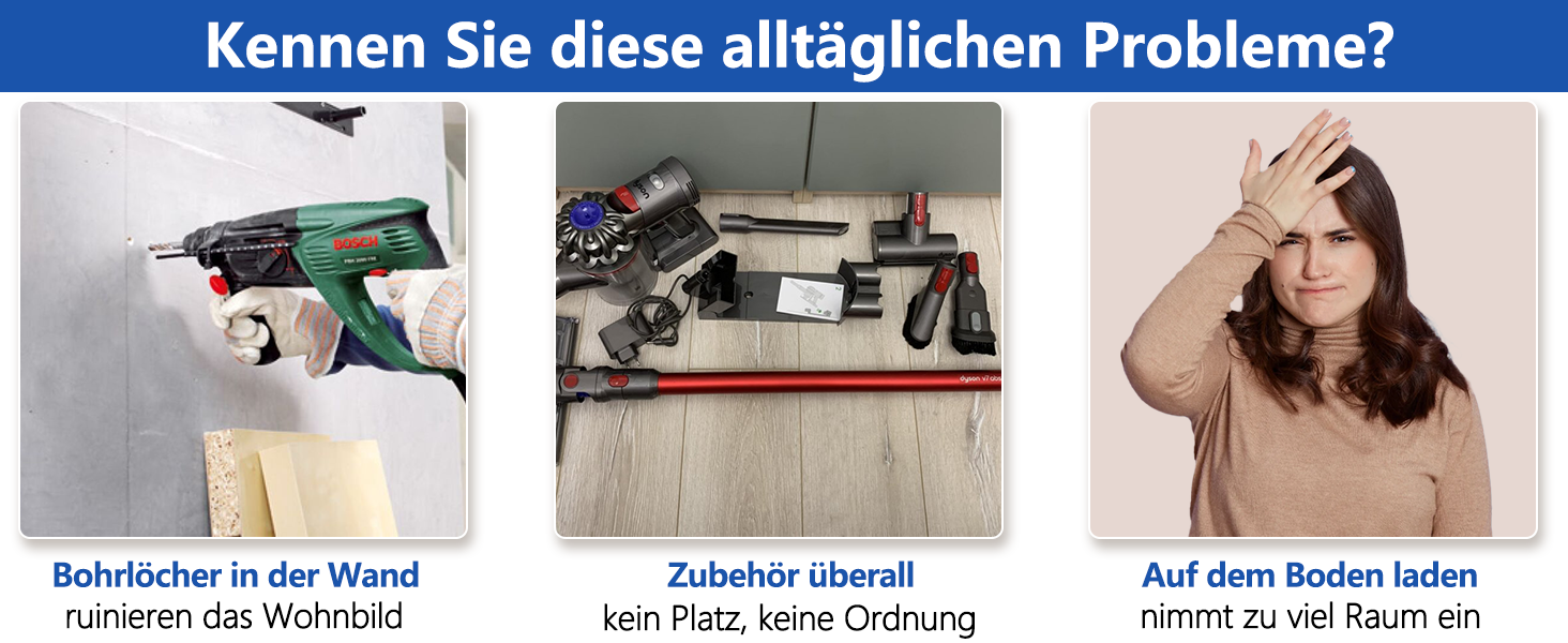 Стійка для пилососа Dyson Gen5 V15 V12 V11 V10 V8 V7 V6 - підлогова, без свердління, з 4 гаками, темно-сіра
