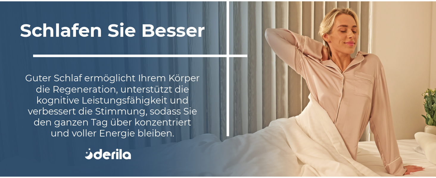 Ергономічна подушка для шиї та голови Derila з ефектом пам'яті (Memory Foam), ортопедична підтримка для сну на боці, спині та животі, 54x36x12 см