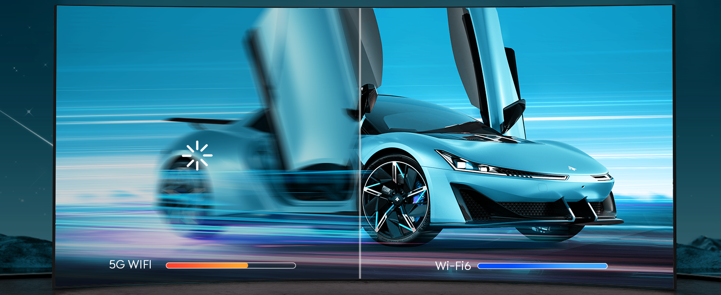 YABER LED проєктор 4K: 1080P Full HD, WiFi6, Bluetooth, автофокус, корекція трапеції. Підтримка PS5, смартфонів, ТВ приставок для домашнього кінотеатру та відпочинку на природі