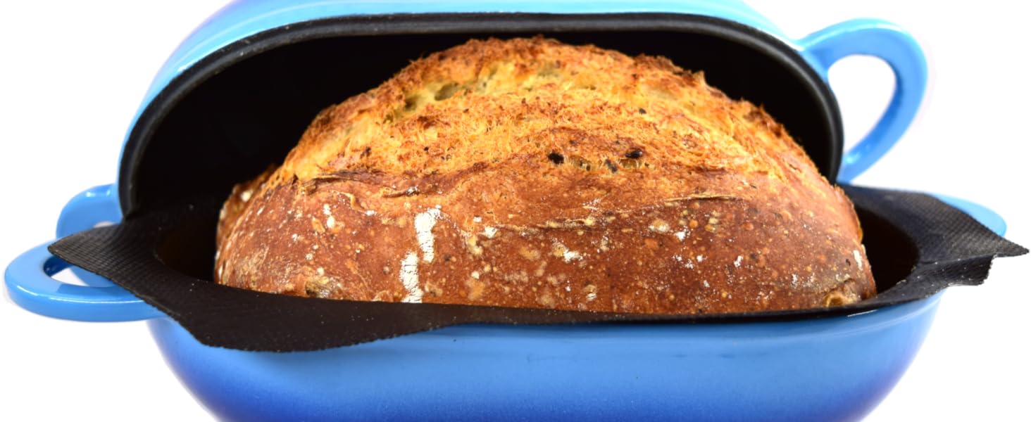 Набір для приготування хліба Artisan LoafNest: Форма для випікання з чавунного лиття та силіконовий вкладиш.