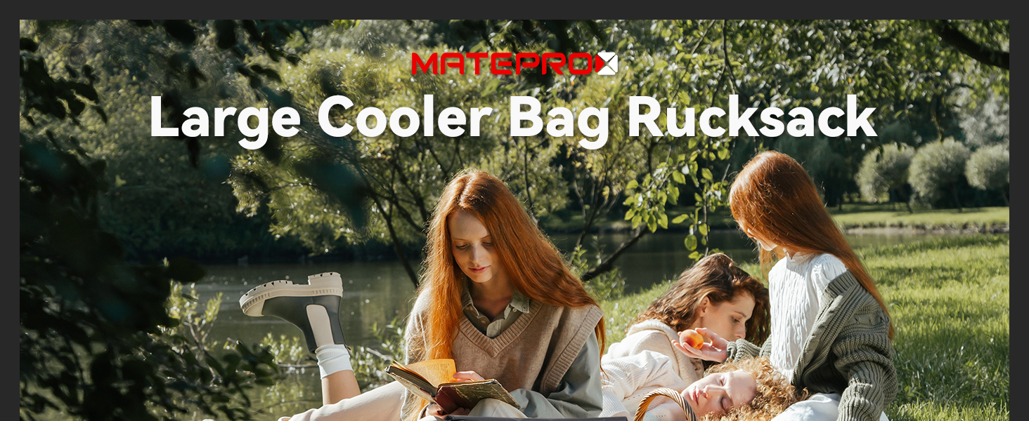 Термосумка-рюкзак MATEPROX 40L чорного кольору: ізольована, водонепроникна, з відкривачем для пляшок, для пікніка, кемпінгу, BBQ та походів