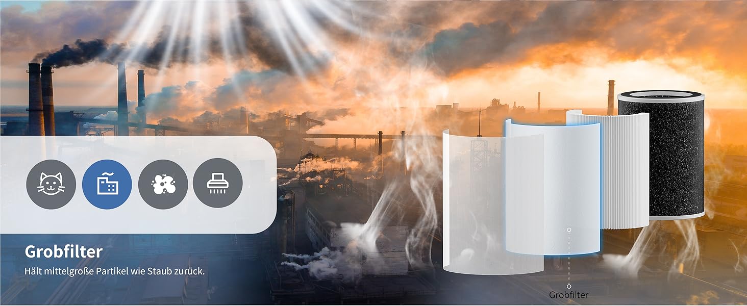 Повітряочисник з HEPA фільтром H13, сумісний з Matter, Apple Home, Alexa, Google Home, Home Assistant, ароматерапія, еко-режим, 62 м²