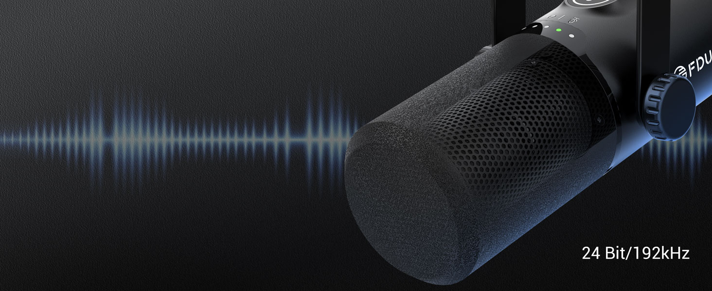 Мікрофон ігровий FDUCE з USB/XLR підключенням, RGB-підсвічуванням та регулюванням Gain для стрімінгу, запису подкастів та ігор (D30+)