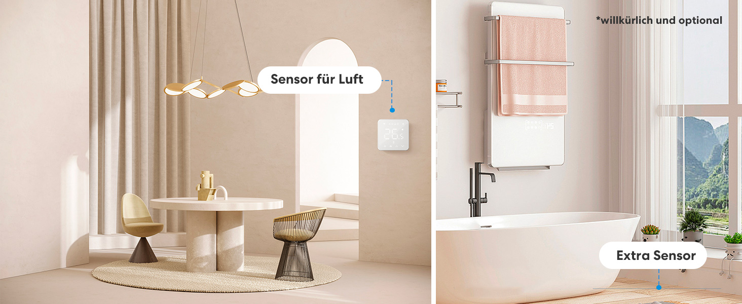 Meross Matter Термостат для радіатора Wi-Fi, сумісний з HomeKit, Alexa та Google Assistant (для опалення будинку/теплої підлоги)