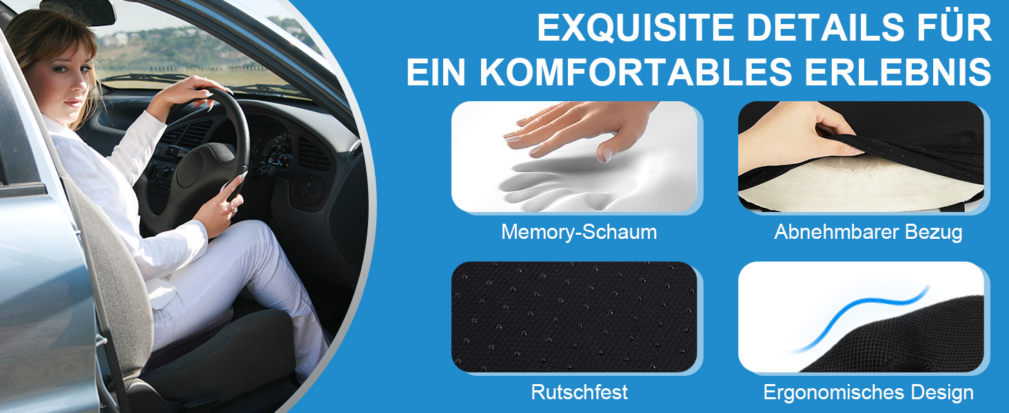 Подушка-клинок Ainiv для авто з піною Memory Foam: ергономічна підтримка спини для водія, комфорт у подорожах