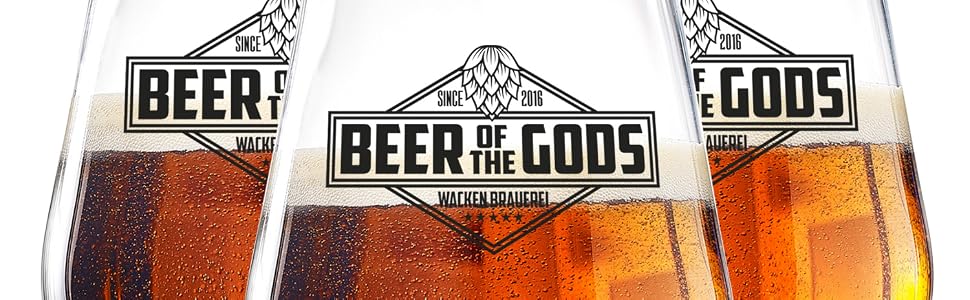 Набір пивних келихів WACKEN BRAUEREI 3 шт. для стауту, IPA, Pale Ale - 300/500 мл, Craft Beer, придатні для мийки в посудомийній машині