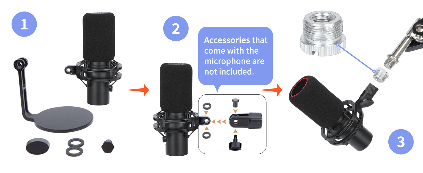 Стійка для мікрофона HyperX QuadCast з поп-фільтром та тримачем YOUSHARES для QuadCast S, Blue Yeti, Razer Seiren Mini V3