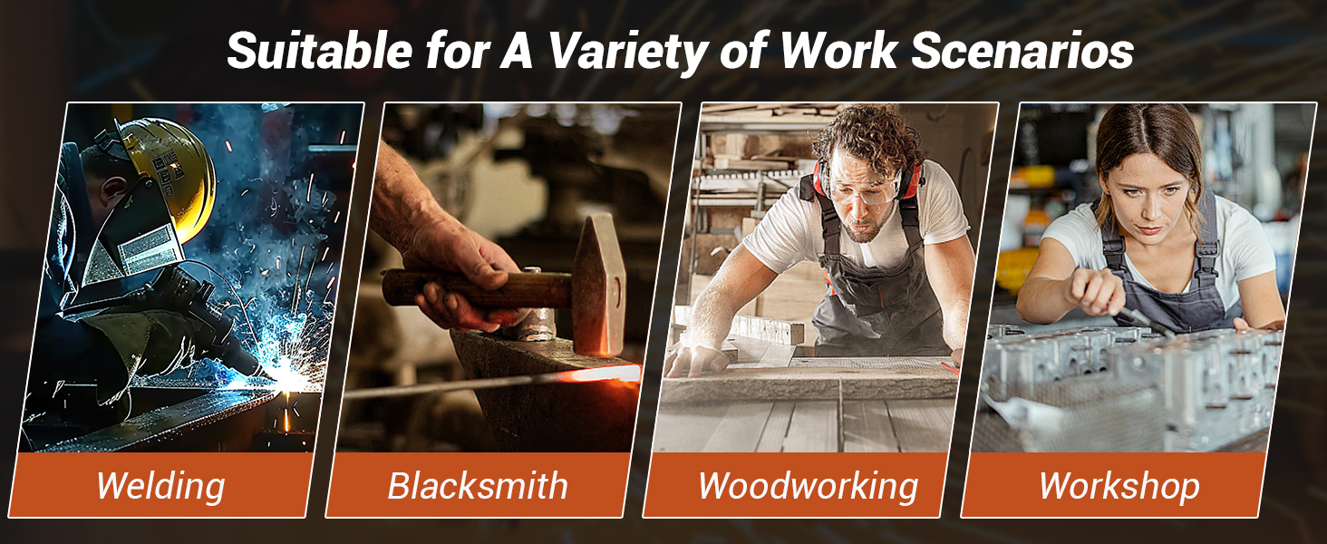 Швейний фартух QeeLink зі шкіри з рукавичками, 6 кишень, вогнестійкий та жаростійкий, коричневий