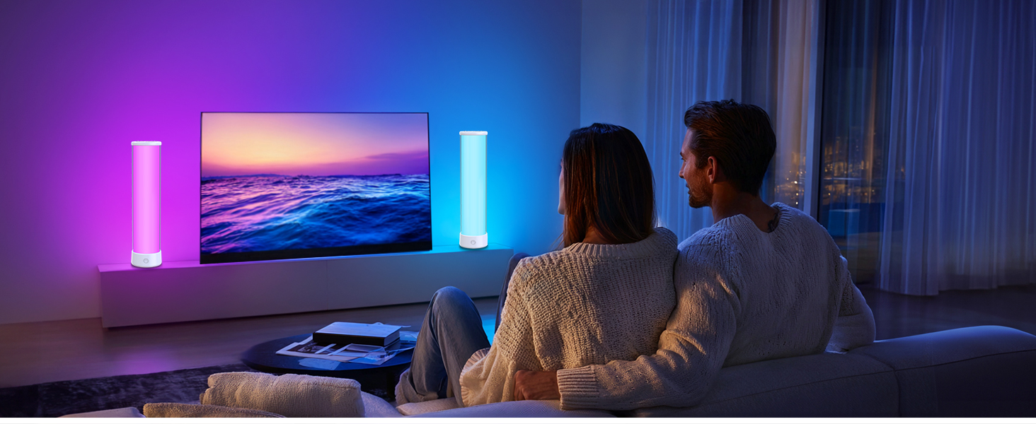 LED-лампа на тумбочку бездротова з пультом/APP, регулювання яскравості, RGBICWW, 2700-6500K, для спальні, вітальні, кемпінгу