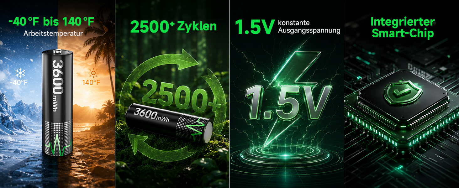 Набір з 8 акумуляторів AA 1.5V Lithium (3600mWh) та зарядного пристрою на 8 слотів