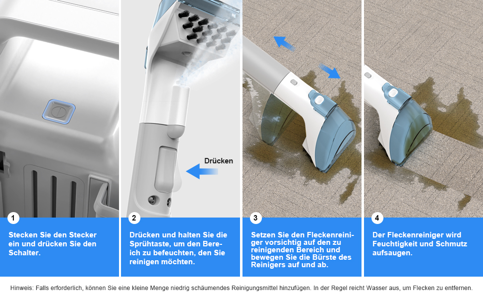 Пристрій для чищення м'яких меблів та килимів: мокрий/сухий пилосос 450W для дому, авто та диванів