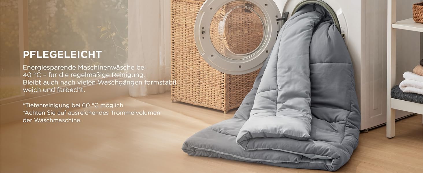 BEDSURE Ковдра постійна 240x220 см - тепла, двостороння, для алергіків, сіра/світло-сіра, 300 GSM