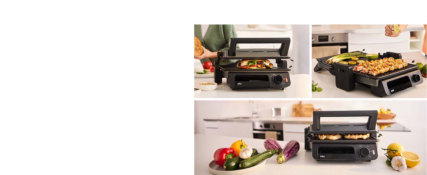 Електричний гриль Braun MultiGrill 7 CG7020: 3-в-1 (контактний гриль, BBQ, духовка), 2000W, велика поверхня (12 бургеров), чорний