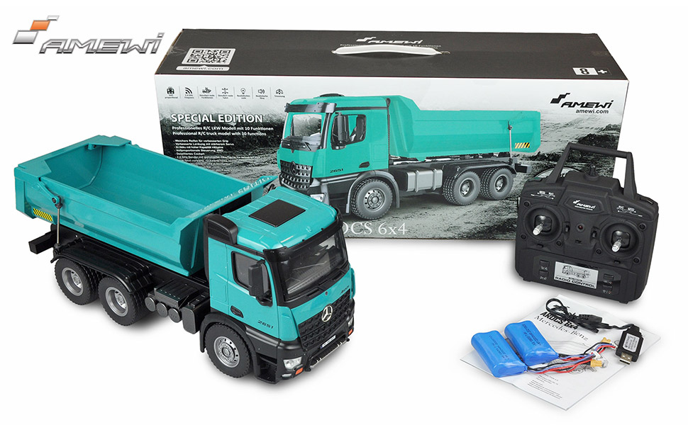 Модель автомобіля Mercedes-Benz Kipper PRO (Amewi 22533) 2.4GHz RTR, металевий кузов, бензиновий, з додатковим акумулятором