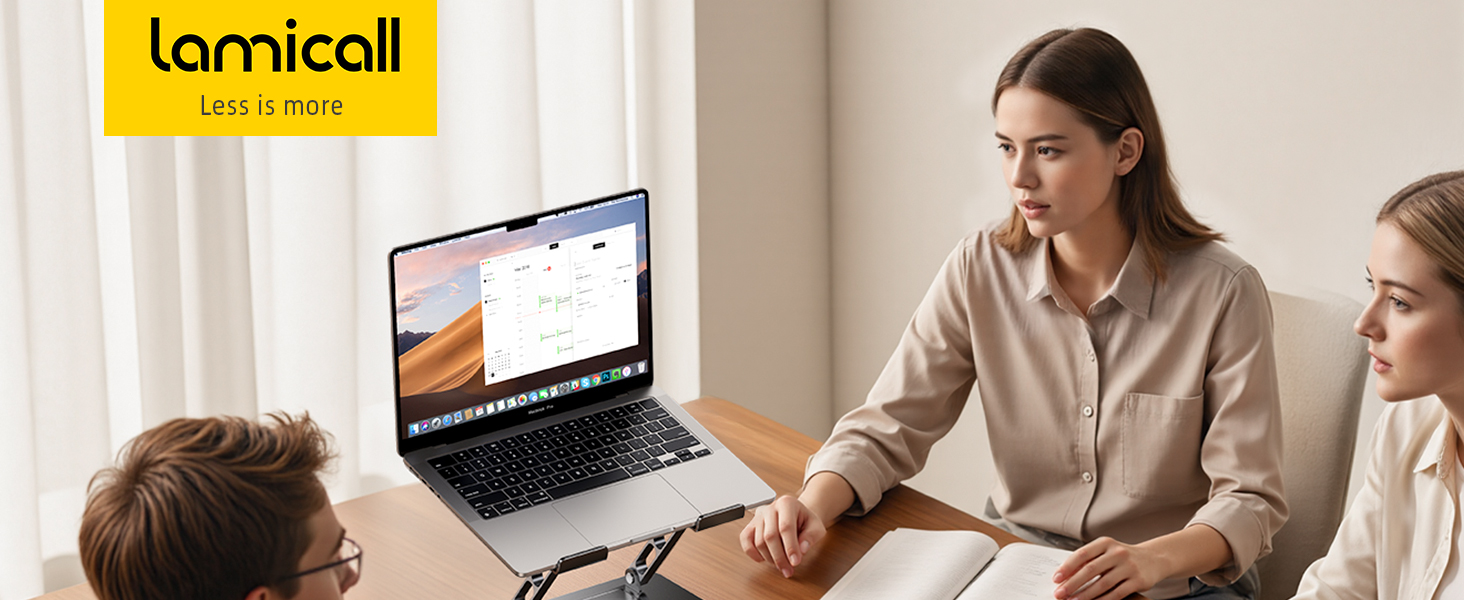 Підставка для ноутбука Lamicall, регульована - 360° обертання, складна, алюмінієва - для столу/офісу, універсальна ергономічна підставка для Macbook Pro Air, 10-17,3' (чорна)