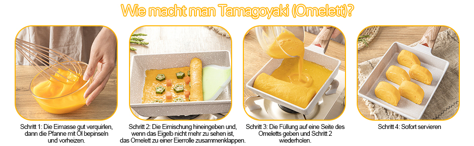 Сковорода для омлету RANJIMA Tamagoyaki 19x16 см біла