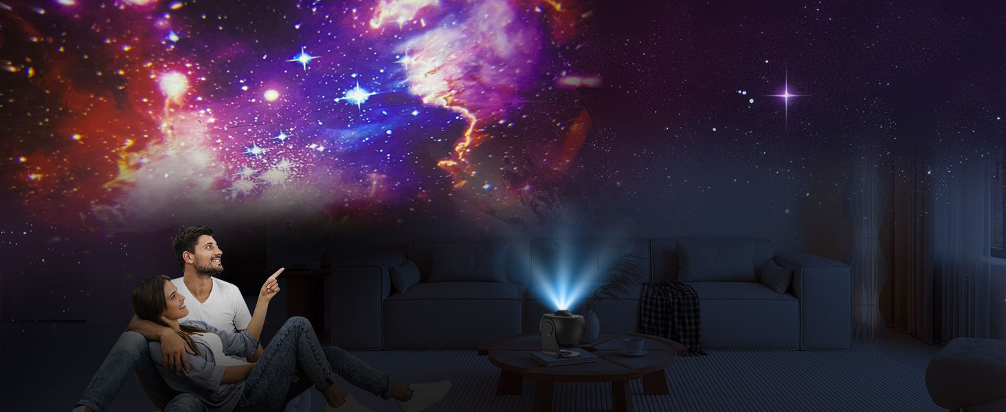 Проектор зоряного неба Planetarium Sternenprojektor: 13 в 1 LED Галактичний проєктор з 12 слайдами для дітей, нічник для спальні, вітальні, вечірки (Чорний)