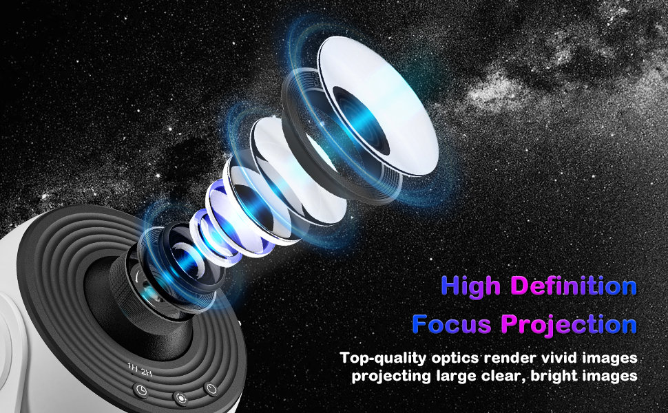 Проєктор зоряного неба Sternenhimmel: Планетарій для дітей та дорослих з 13 дисками, туманність, місяць, галактика - нічник