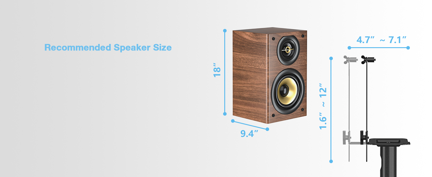 Підставка для колонок 5Rcom з кабелепроводом, регульована по висоті, пара. Підходить для саундбарів, студійних моніторів та колонок. Максимальне навантаження: 5 кг