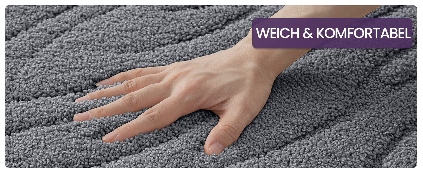 Килимок для ванної кімнати DEXI 61 x 110 см, сірий - м'який, неслизький, машинне прання