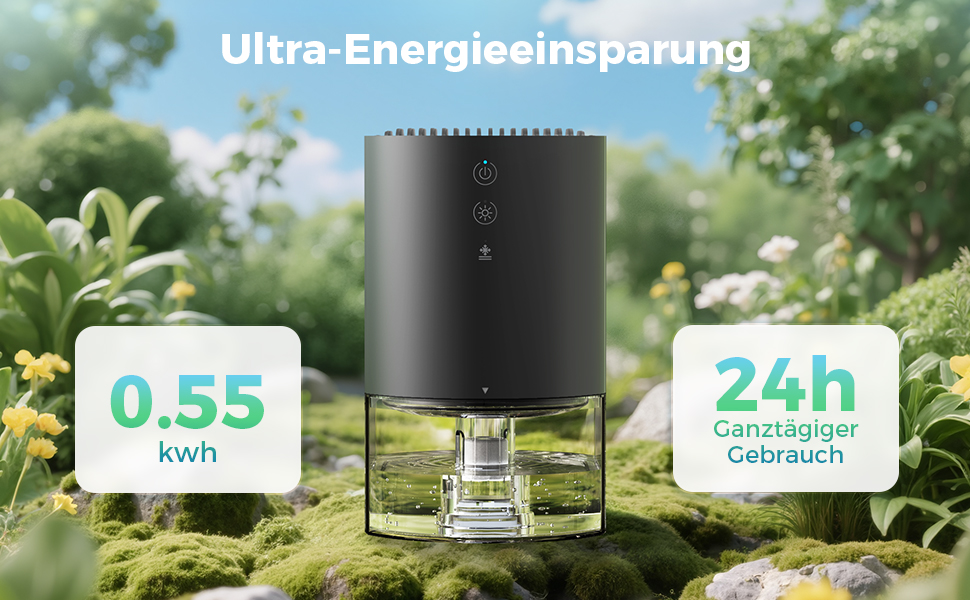 Електричний осушувач повітря AROEVE 990мл з підсвіткою 7 кольорів, автоматичне вимкнення, захист від пролиття, для дому, шафи, ванної кімнати та кухні