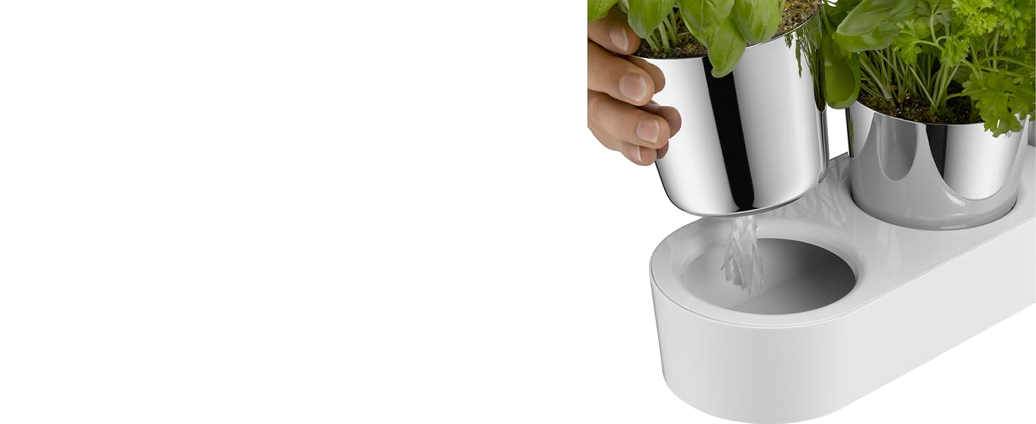 Набір горщиків для трав WMF Gourmet з системою поливу, 3 шт., для кухні, 36x12,5x12,5 см, білий, для свіжих трав