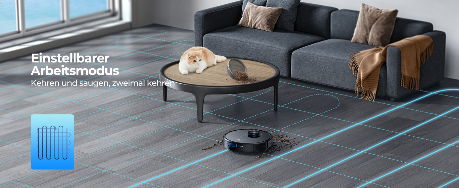 Робот-пилосос Laresar Clean з функцією миття підлоги, станція самоочищення L6 Nex, навігація LiDAR, 3л контейнер, до 180 хв роботи, 3-в-1 (прибирання, миття, пилосос), для видалення шерсті тварин, чорний