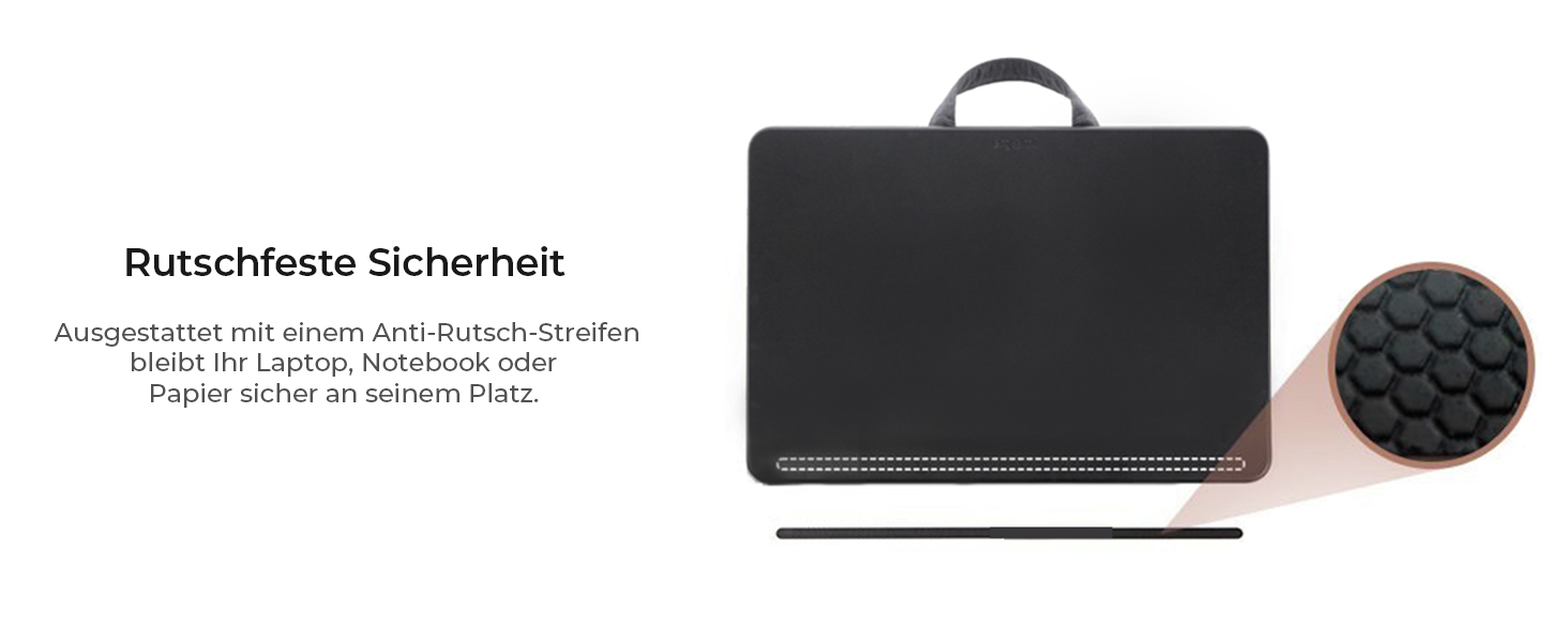 Підставка для ноутбука на коліна, подушка-стільниця для дому, офісу, ліжка/дивану/софи, для ноутбуків до 17 дюймів, планшетів, 30.5 x 57 x 4.5 см, (Mittel – PU)