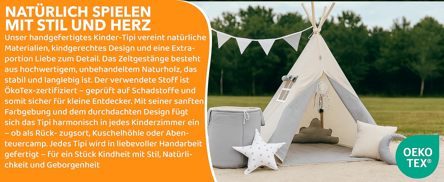 Дитячий намет-тіпі Rainbow Kids: бавовняне полотно, різні кольори та візерунки, з аксесуарами (Вовк, зірка, рожевий)