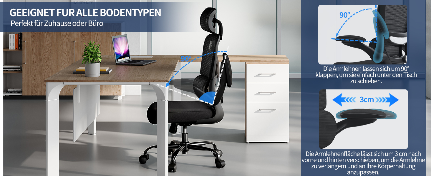 Ергономічне крісло TRALT для офісу з регульованою поперековою підтримкою та підголівником. Ігрове крісло, офісне крісло для дому та офісу. Максимальне навантаження 150 кг, чорний колір.