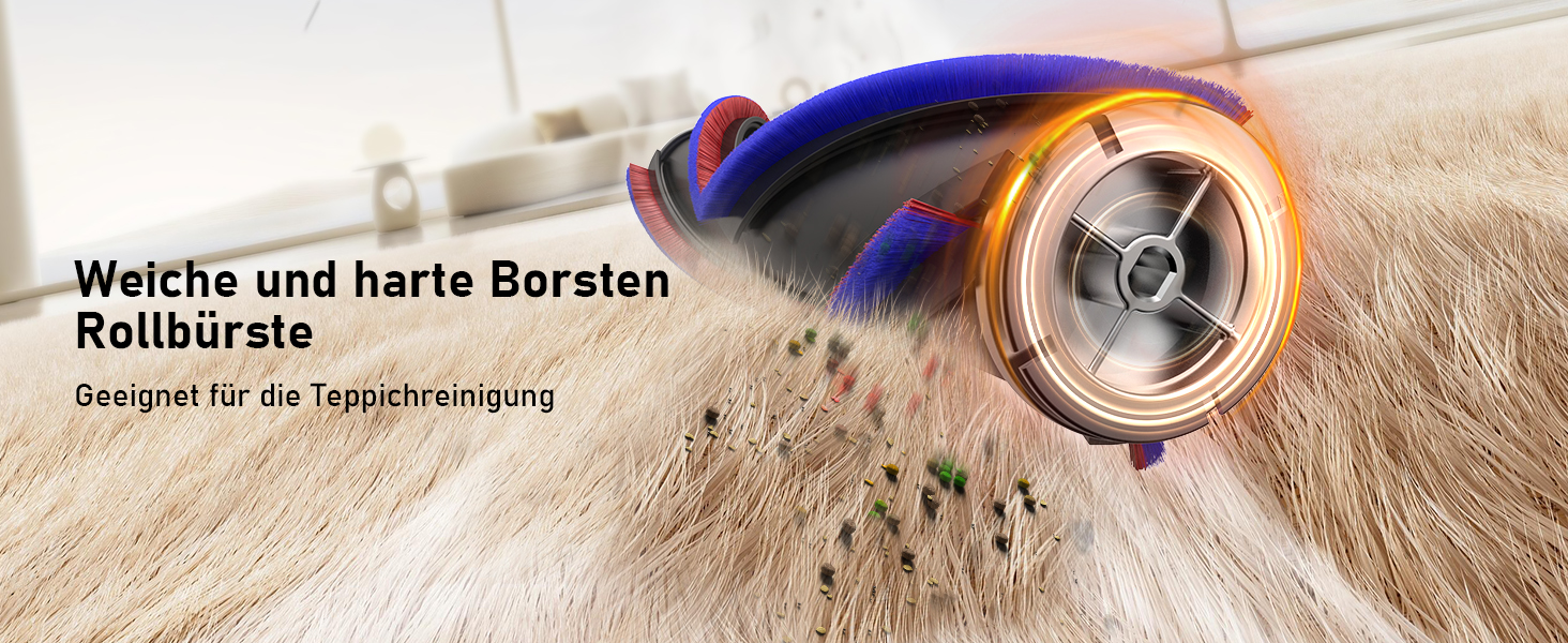 Бездротовий акумуляторний пилосос 50000Pa, 580W, 70 хвилин, 1.8L з дисплеєм, самостійна підставка, док-станція на стіні, антизаплутувальна щітка, 8-рівнева фільтрація, для шерсті тварин/килимів/твердих поверхонь/автомобіля