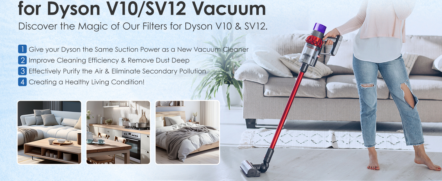 Фільтр для Dyson V10 SV12 - jorair миється Змінний фільтр для Dyson V10 циклонна серія, V10 абсолютний, V10 тварина, V10 повністю чистий, V10 головка двигуна, SV12, заміна запчастин для пилососа DY-969082-01 2 шматок