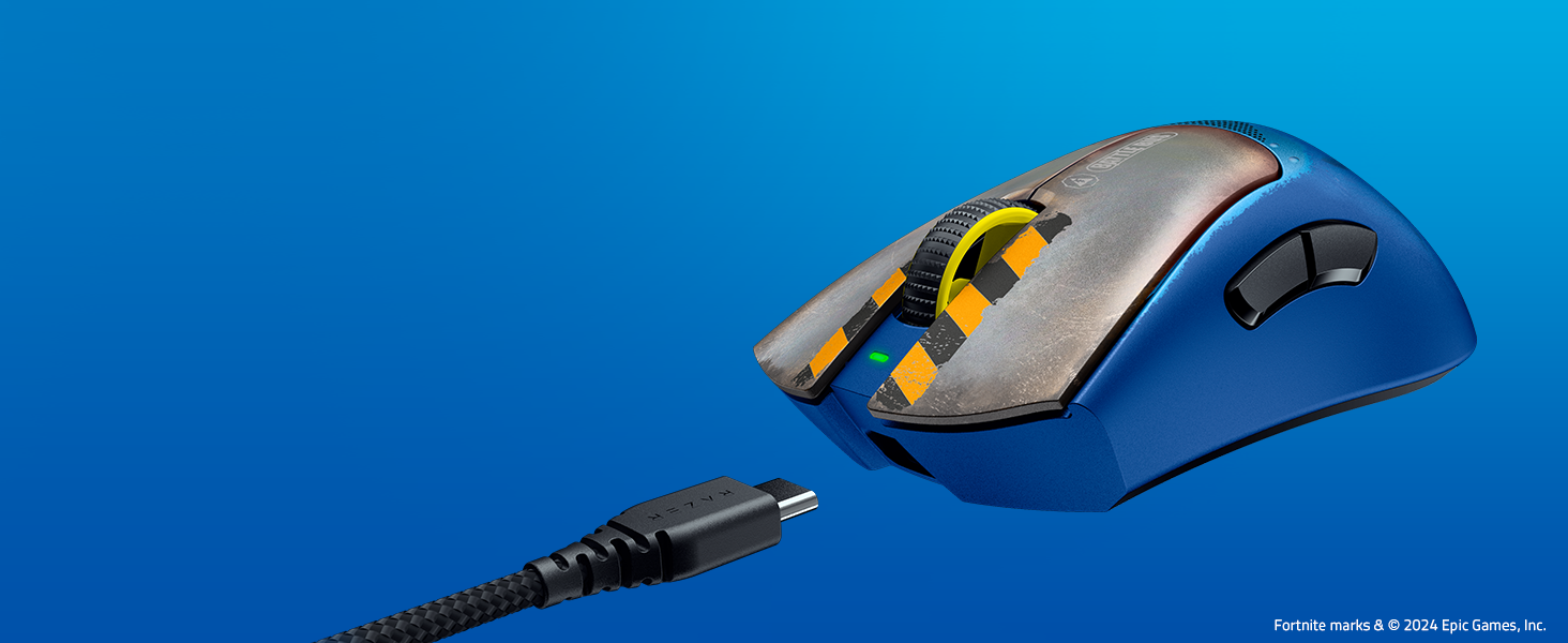 Бездротова ігрова миша Razer DeathAdder V3 Pro Fortnite: ергономічна, ультралегка (55г), 26K DPI, HyperSpeed, до 100 годин роботи